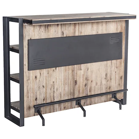 Industrial Home Bar with Footrest